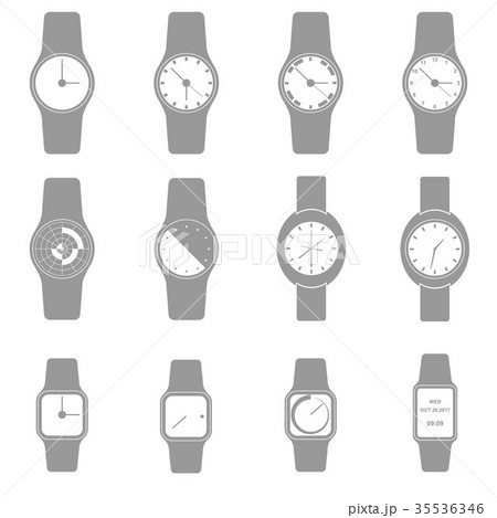 Hand watch icon set, Minimalist icon design 35536346