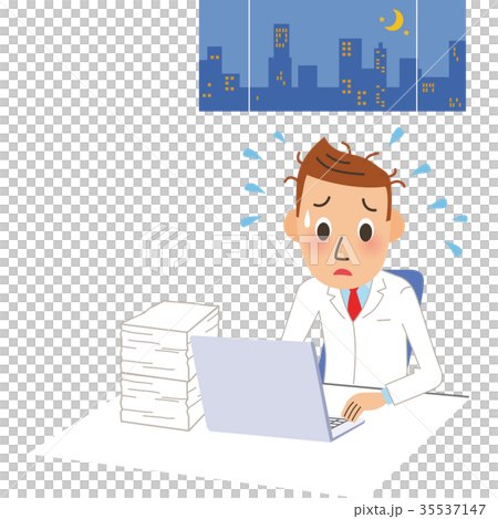 工作到午夜的男性醫生 工作到午夜的男性醫生 35537147