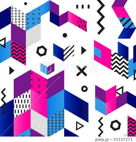 Funky seamless abstract geomertic pattern - modern Funky seamless abstract geomertic pattern - modern 35537271