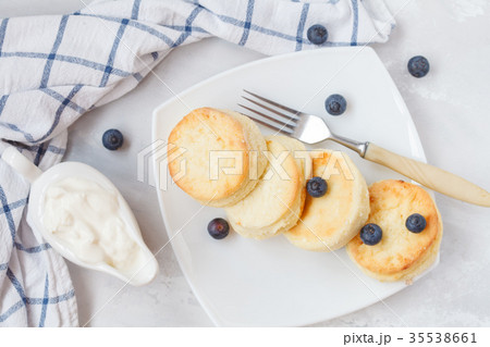 Homemade cottage cheese pancakes  35538661