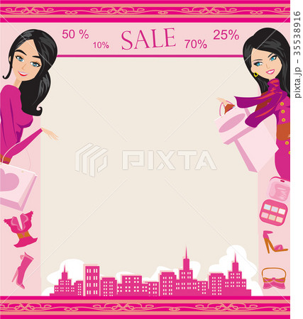 Fashion girls Shopping card Fashion girls Shopping card 35538916