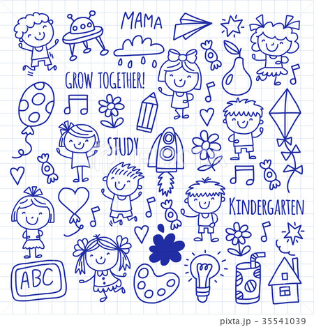 Kids drawing Kindergarten School Happy children 35541039