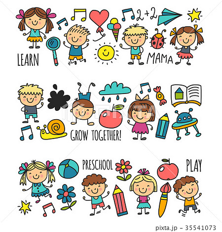 Kids drawing Kindergarten School Happy children 35541073