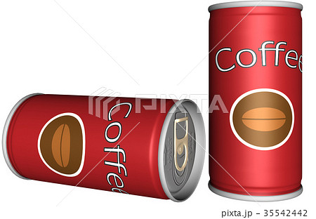向きが違う赤い缶コーヒー2本のイラスト素材