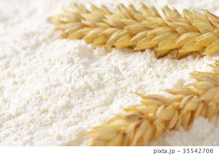 wheat flour and wheat ears 35542706