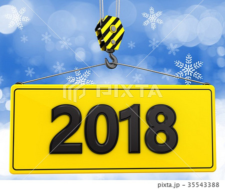 3d crane hook with 2018 sign 35543388