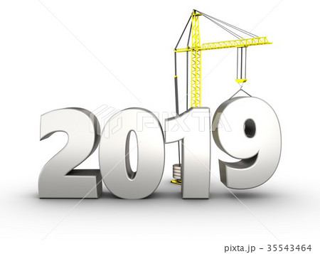 3d 2019 year silver sign 3d 2019 year silver sign 35543464