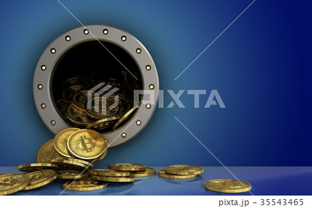 3d bitcoins heap over blue 3d bitcoins heap over blue 35543465