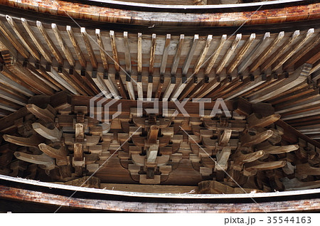 信州上田の文化財　国宝　安楽寺八角三重塔　組木拡大　全国唯一の木造八角塔　鎌倉末期の建立 35544163