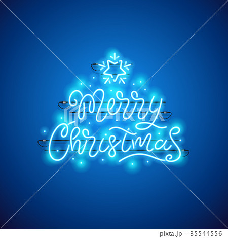 Merry Christmas Blue Neon Sign 35544556
