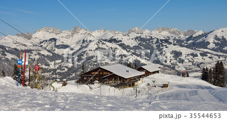 Summit restaurant on top of mount Hohe Wispile. 35544653