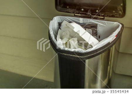 Household trash concept to throw away Household trash concept to throw away 35545434