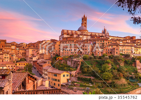 Siena Cathedral at gorgeous sunset, Tuscany, Italy 35545762