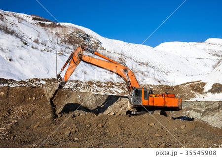 Excavator at mining 35545908