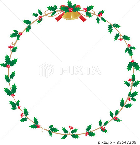 クリスマスのフレーム ヒイラギのイラスト素材 35547209 Pixta