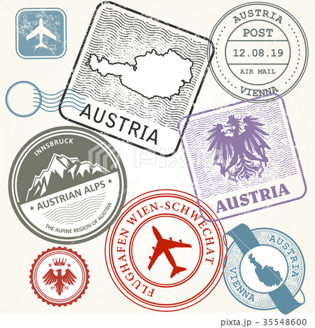 Travel stamps set - Austria, Vienna and Alps Travel stamps set - Austria, Vienna and Alps 35548600