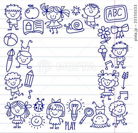 Kids drawing Kindergarten School Happy children 35550333