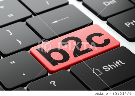 Business concept: B2c on computer keyboard 35551479