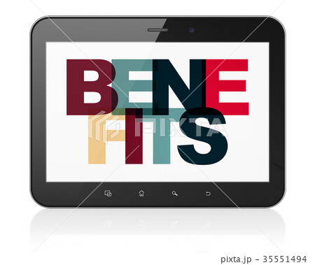 Finance concept: Tablet Computer with Benefits on 35551494