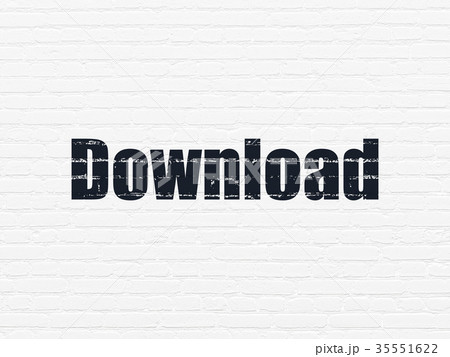 Web design concept: Download on wall background 35551622