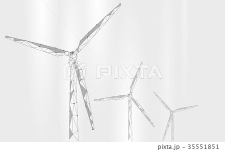 Wind generator low poly abstract background. Save Wind generator low poly abstract background. Save 35551851