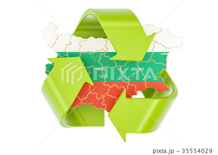 Recycling in Bulgaria concept, 3D rendering 35554029