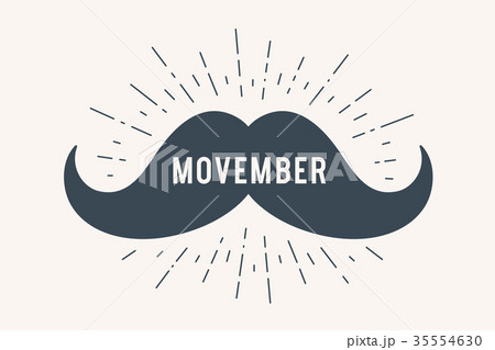 Poster and banner with text Movember and mustache 35554630