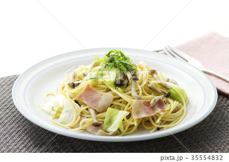 ベーコンとぶなしめじの和風パスタ4 35554832
