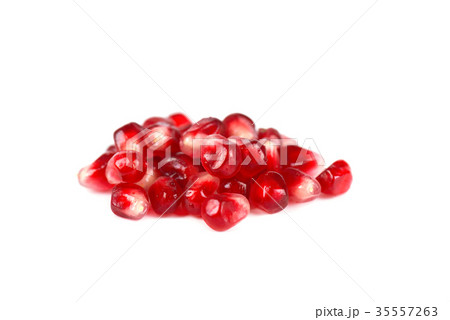 Ripe pomegranate fruit isolated on white 35557263