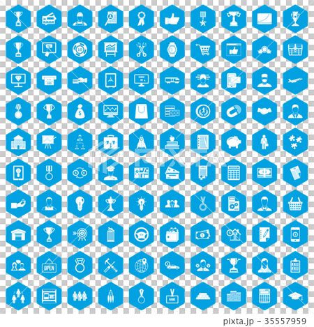 100 business career icons set blue 100 business career icons set blue 35557959