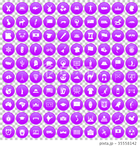 100 geography icons set purple 100 geography icons set purple 35558142
