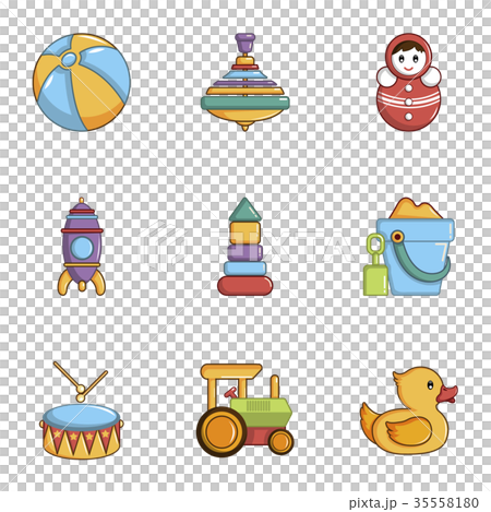 Toys icons set, cartoon style 35558180