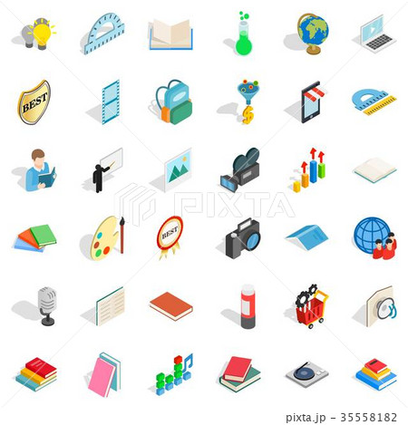 Science icons set, isometric style Science icons set, isometric style 35558182