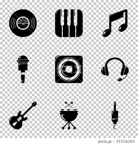 Voice recording icons set, simple style Voice recording icons set, simple style 35558263