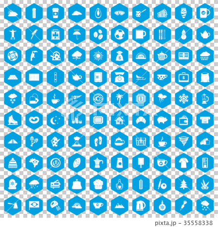 100 coffee cup icons set blue 100 coffee cup icons set blue 35558338