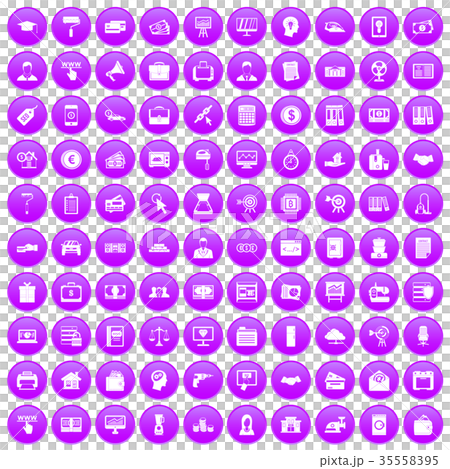 100 lending icons set purple 100 lending icons set purple 35558395