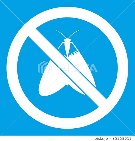 No moth sign icon white No moth sign icon white 35558615