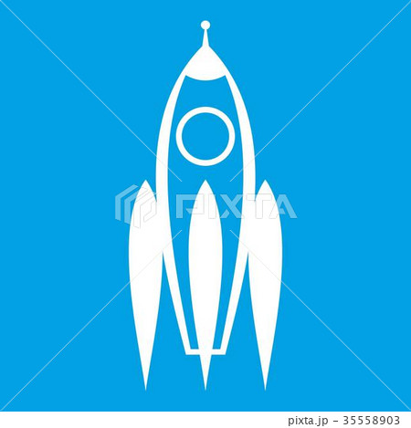 Rocket icon white 35558903