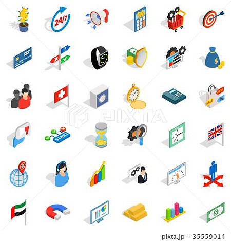 Good strategy icons set, isometric style 35559014