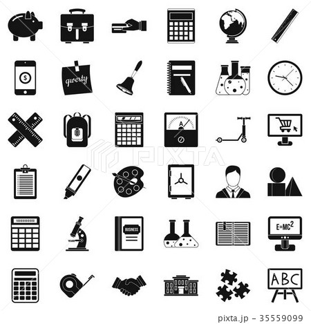 Small computer icons set, simple style Small computer icons set, simple style 35559099