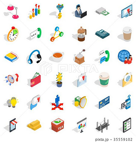 Business start up icons set, isometric style 35559102