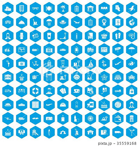 100 luggage icons set blue 100 luggage icons set blue 35559168