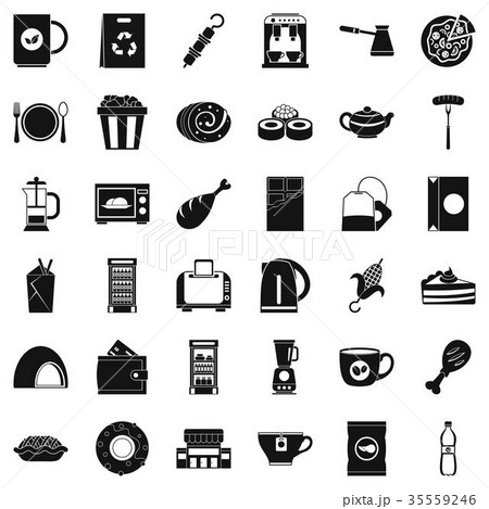 City cafe icons set, simple style City cafe icons set, simple style 35559246