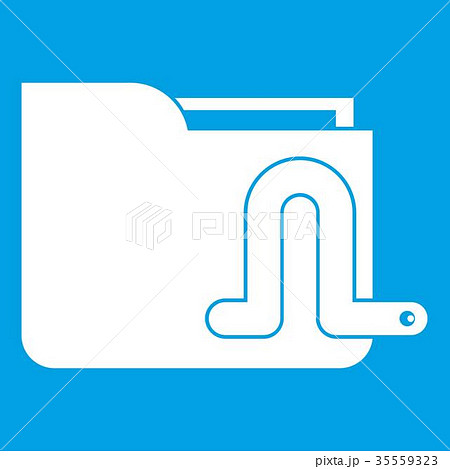 Computer worm icon white 35559323