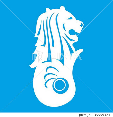 Merlion statue, Singapore icon white Merlion statue, Singapore icon white 35559324