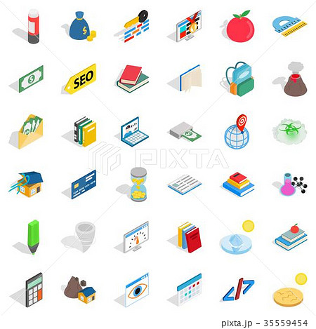 Chemistry in school icons set, isometric style 35559454