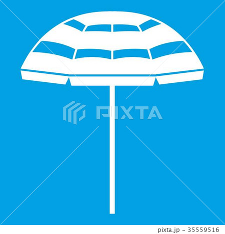Beach umbrella icon white Beach umbrella icon white 35559516