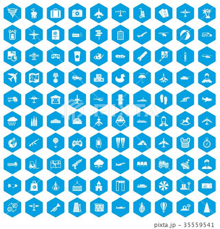 100 plane icons set blue 100 plane icons set blue 35559541