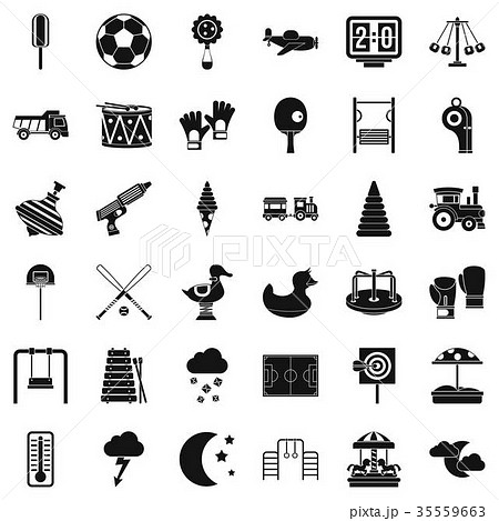 Small playground icons set, simple style 35559663