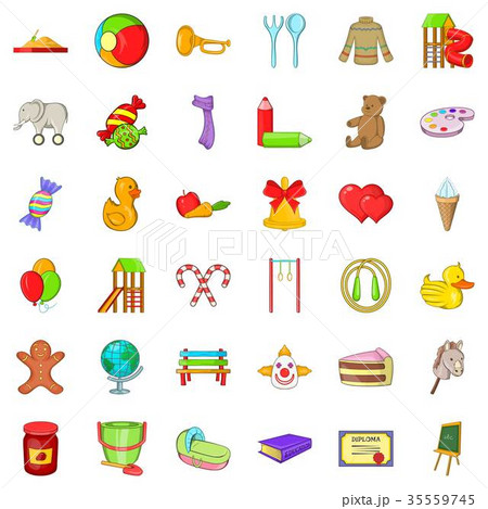 Children icons set, cartoon style Children icons set, cartoon style 35559745